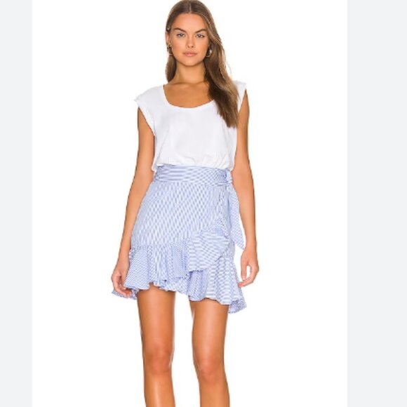 Veronica Beard Mixed Media Ruffle Mini Shirt Dress Addyson